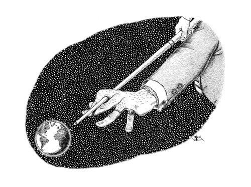 Earth/billiard ball