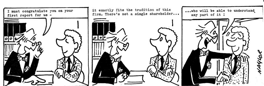 "...there's not a single shareholder...who will be able to understand any part of it!"