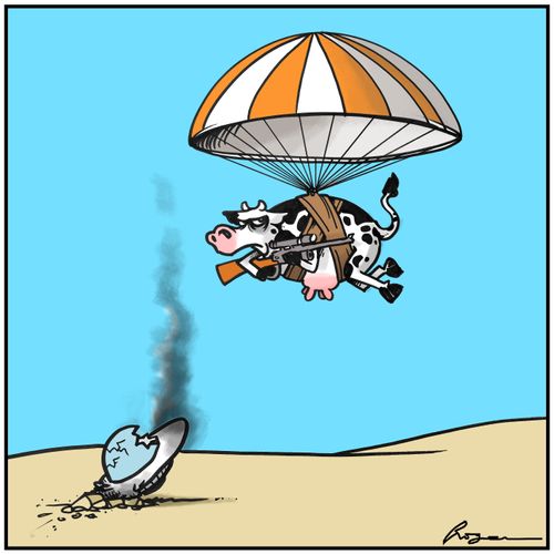 Parachuting Cow
