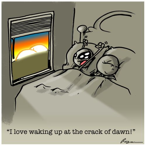 "I love waking up at the crack of dawn!"