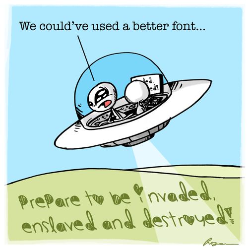 "We could've used a better font..."