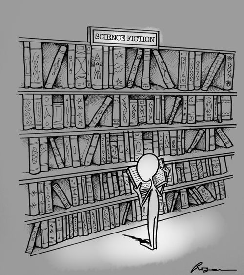 Alien in Science Fiction Section