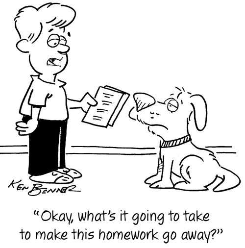 "Okay, what's it going to take to make this homework go away?"