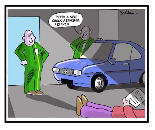 "Needs a new shock absorber I reckon."