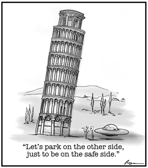 "Let's park on the other side, just to be on the safe side."
