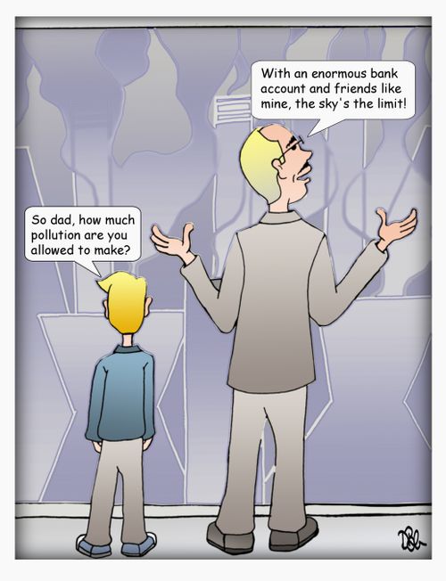 "So dad, how much pollution are you allowed to make?"