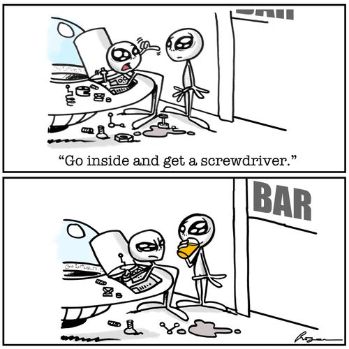 "Go inside and get a screwdriver."