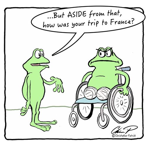 "...But ASIDE from that, how was your trip to France?"
