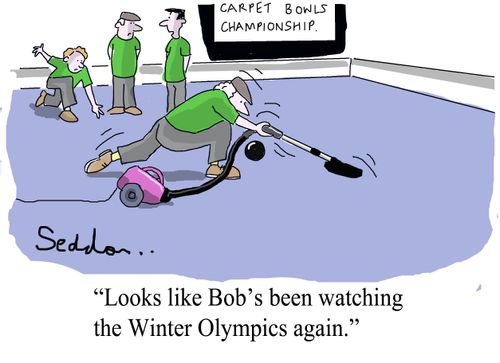 "Looks like Bob's been watching the Winter Olympics again."