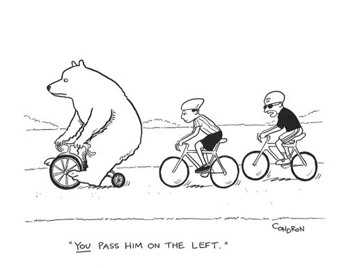 "YOU pass him on the left."