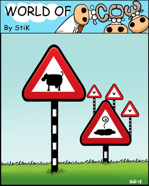 Cows warning sign
