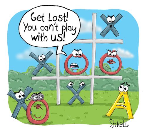 "Get lost! You can't play with us!"