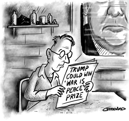 Trump could win 'WAR IS PEACE' prize.