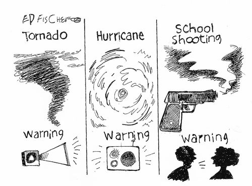 Warnings: Tornado, Hurricane, School Shooting!