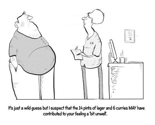 "It's just a wild guess but I suspect that the 14 points apply done at six countries may have contributed to your feeling a 'bit unwell'."