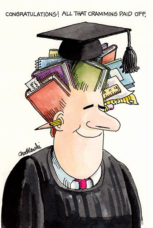 Congratulations! All that cramming paid off.