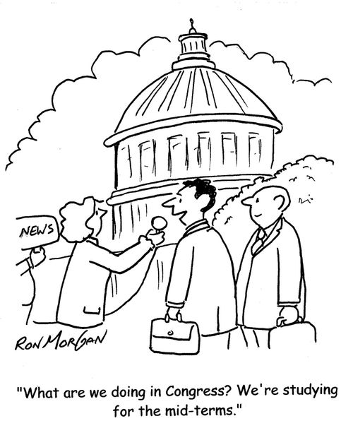 "What are we doing in Congress? We're studying for the mid-terms."