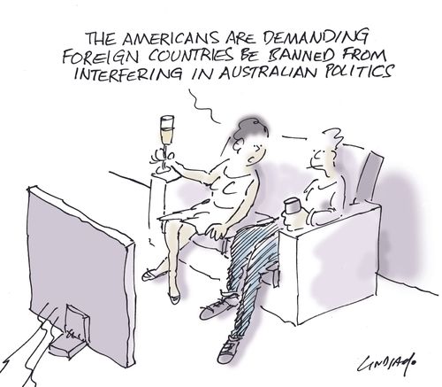 "The Americans are demanding foreign countries be banned from interfering in Australian politics."