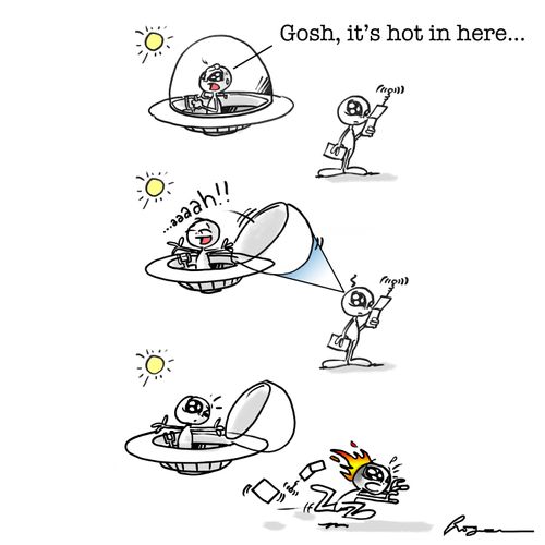 "Gosh, it's hot in here..."