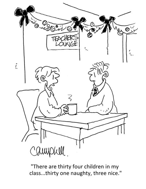 "There are thirty four children in my class...thirty one naughty, three nice."