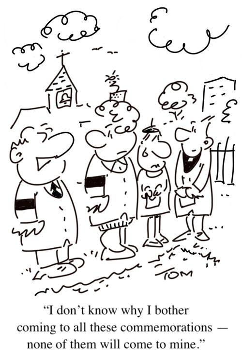 "I don't know why I bother coming to all these commemorations - none of them will come to mine."