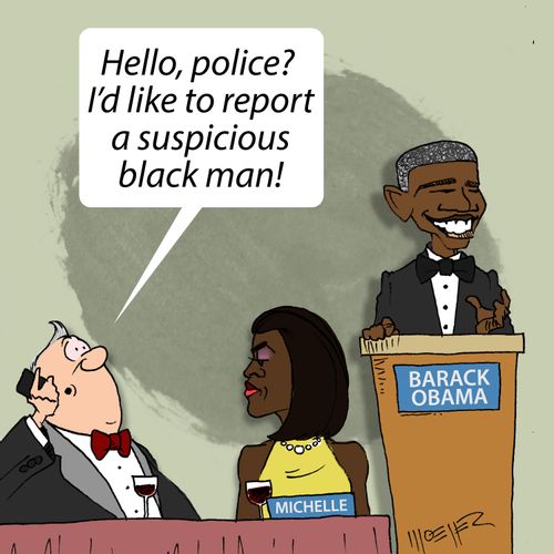 "Hello, police? I'd like to report a suspicious black man!"