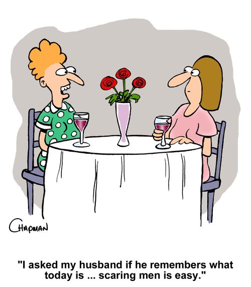"I asked my husband if he remembers what today is ... scaring men is easy."