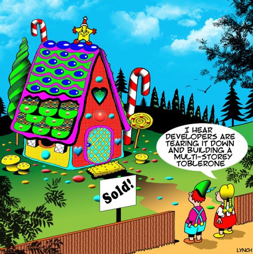 "I hear developers are tearing it down and building a multi-storey toblerone."