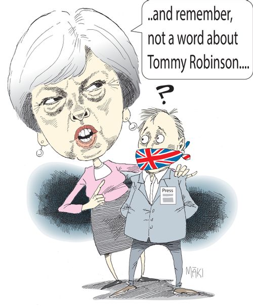 "...and remember, not a word about Tommy Robinson..."