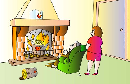 Couple burning romance graffiti