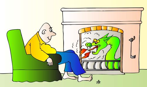 Dragon fireplace