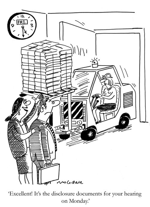"Excellent! It's the disclosure documents for your hearing on Monday."