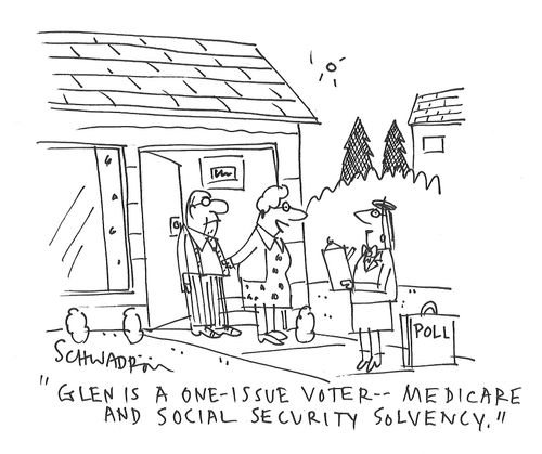"Glen is a one-issue voter....medicare and social security solvency."
