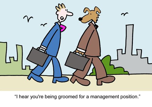 "I hear you're being groomed for a management position."