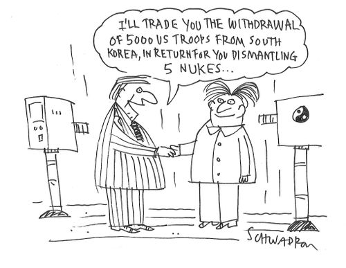 "I'll trade you the withdrawal of 5000 US troops from South Korea, in return for you dismantling 5 nukes..."