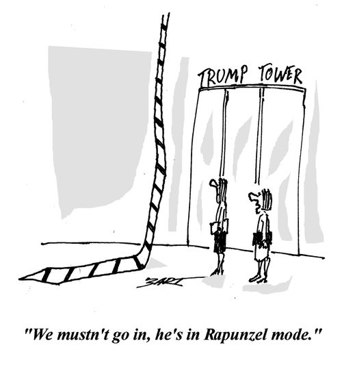 "We mustn't go in, he's in Rapunzel mode."