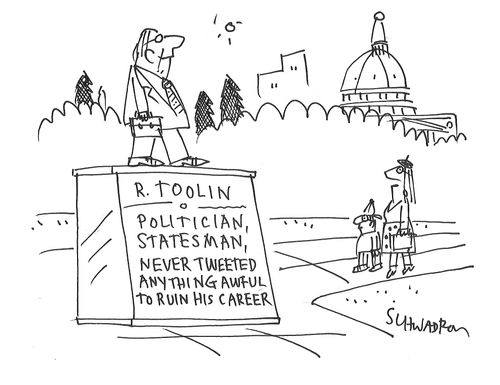 R. Toolin: Politician, Statesman, Never Tweeted Anything Awful To Ruin His Career.