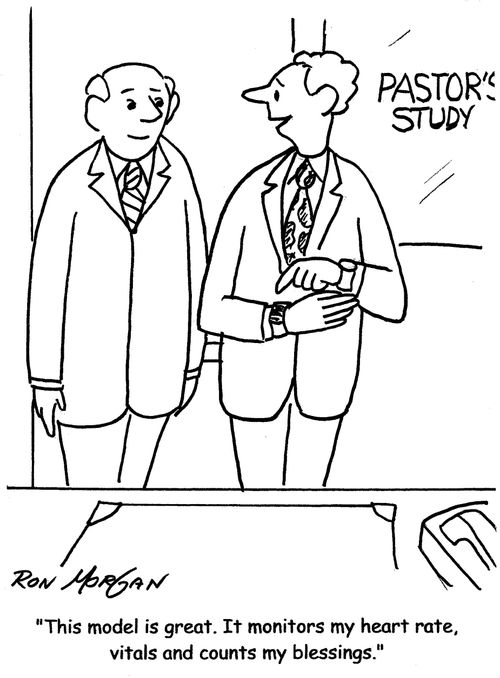 "This model is great. It monitors my heart rate, vitals and counts my blessings."