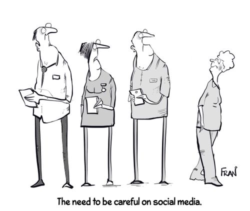 The need to be careful on social media.