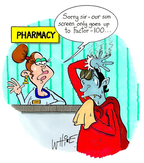 "Sorry sir - our sun screen only goes up to Factor - 100..."