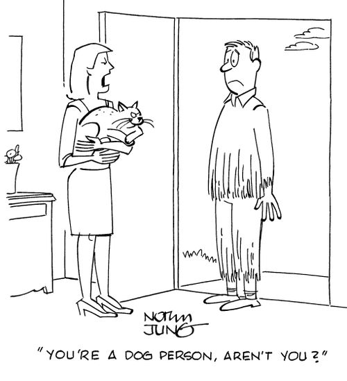 "You're a dog person, aren't you?"