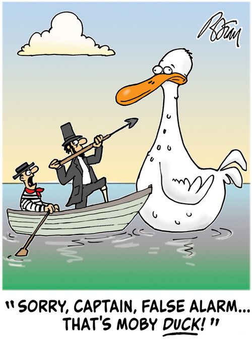 "Sorry, Captain, false alarm...that's Moby Duck!"
