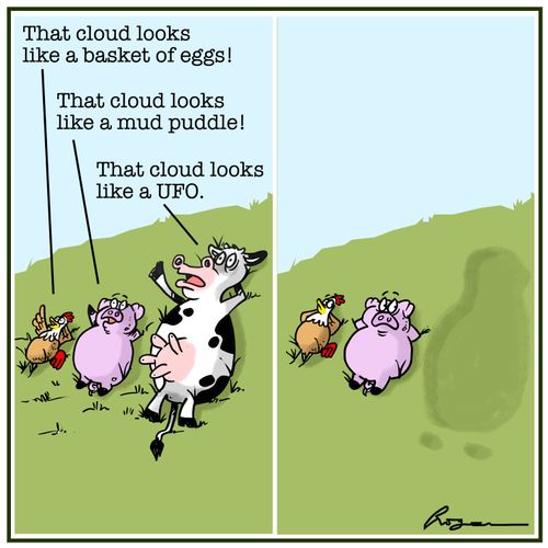 "That cloud looks like a basket of eggs!"