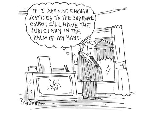 "If I appoint enough justices to the supreme court, I'll have the judiciary in the palm of my hand."