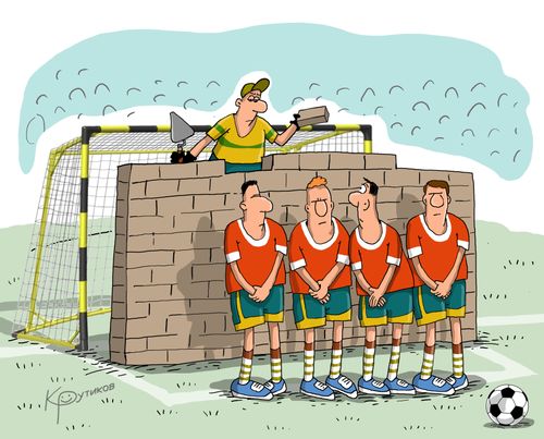 The goalkeeper puts up a wall of bricks
