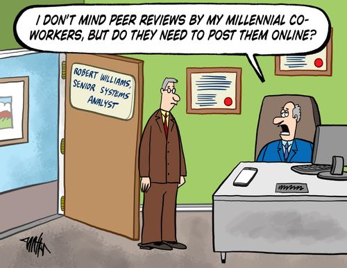 'I don't mind peer reviews by my Millennial coworkers, but do they need to post them online?'