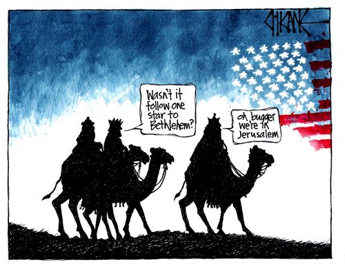 "Wasn't it follow one star to Bethlehem?"