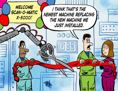 "I think that's the newest machine replacing the new machine we just installed."