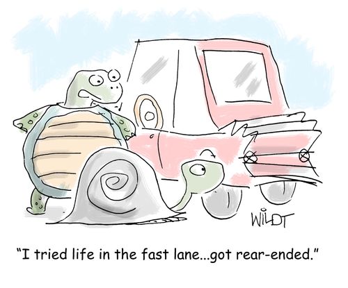 "I tried life in the fast lane...got rear-ended."