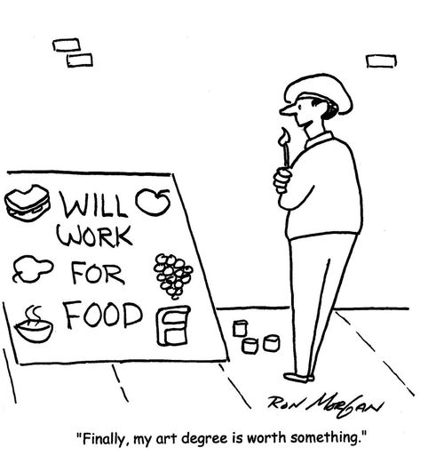 "Finally, my art degree is worth something."